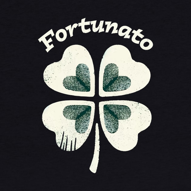 Fortunato Emblem - Distressed Four-Leaf Graphic Design by star trek fanart and more